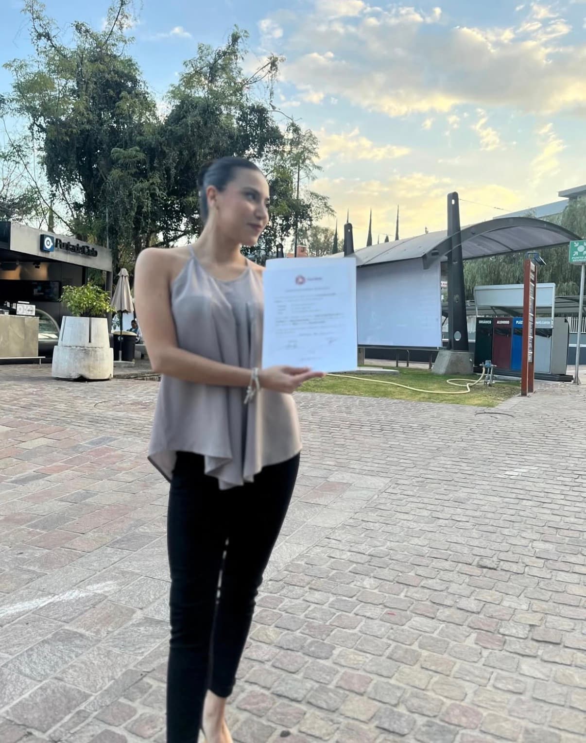 Founder holding a presentation document